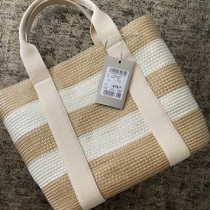 NWT Peserico raffia two tone bag